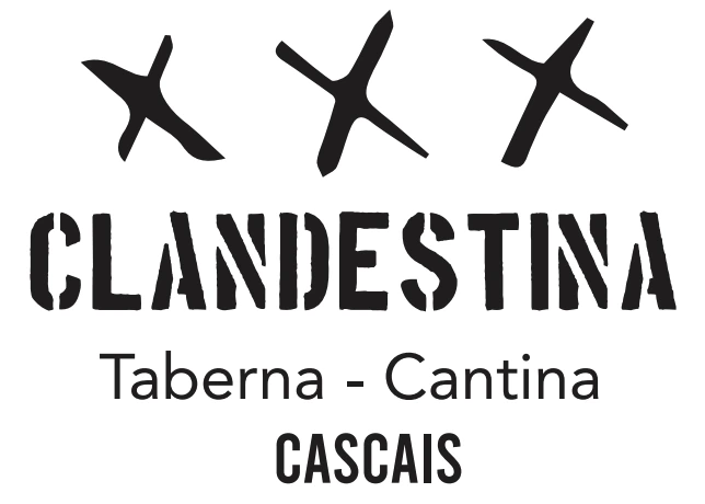 Taberna Clandestina: logótipo com três cruzes em stencil, Taberna – Cantina, Cascais